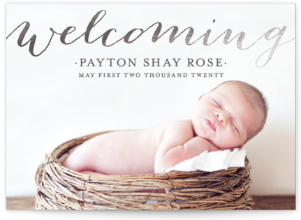 Welcoming Birth Foil-Pressed Birth Announcement Cards