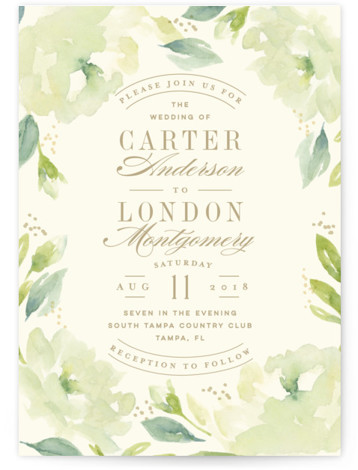 Garden Wedding Invitations Natural Watercolor Green Reception Garden Wedding Invitation Mushroom Erfly Rustic Invites Vintage Botanical Design New 2218114 Weddbook