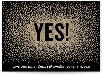 Glittering Yes! Save the Date Cards