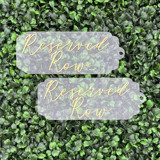 Reserved Row SET of TWO Signs | Acrylic With Gold Font Aisle and Chair Decor
