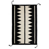 Zapotec Black and Ivory Rug #5, Size 2'x3' Accent Rugs