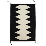 Zapotec Black and Ivory Rug #3, Size 2'x3' Accent Rugs