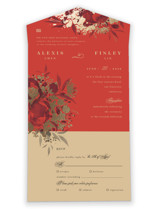 Happiness All-in-One Foil-Pressed Wedding Invitations