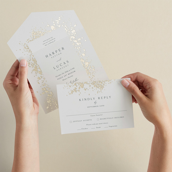 Sprinkle AllinOne FoilPressed Wedding Invitations by Kaydi