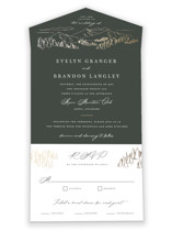 Peaks All-in-One Foil-Pressed Wedding Invitations