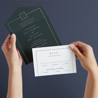 Elegant Station All-in-One Foil-Pressed Wedding Invitations