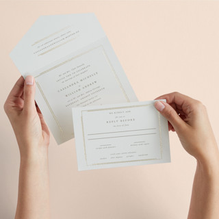 Illusion All-in-One Foil-Pressed Wedding Invitations