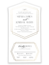 Formally All-in-One Foil-Pressed Wedding Invitations