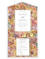 Autumn flowers All-in-One Foil-Pressed Wedding Invitations