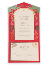 Indian garden All-in-One Foil-Pressed Wedding Invitations