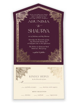 Arunima All-in-One Foil-Pressed Wedding Invitations
