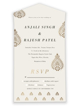 Henna Stamp All-in-One Foil-Pressed Wedding Invitations