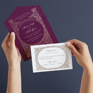 Zardozi All-in-One Foil-Pressed Wedding Invitations