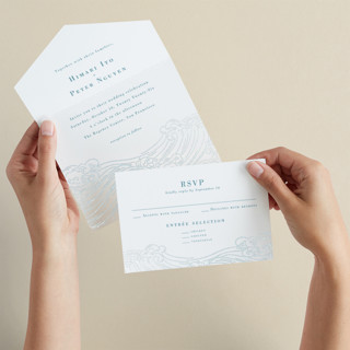 waves All-in-One Foil-Pressed Wedding Invitations