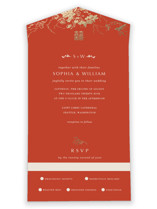 Abstract Flora All-in-One Foil-Pressed Wedding Invitations