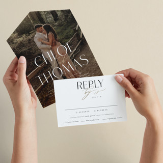 Overlay All-in-One Foil-Pressed Wedding Invitations