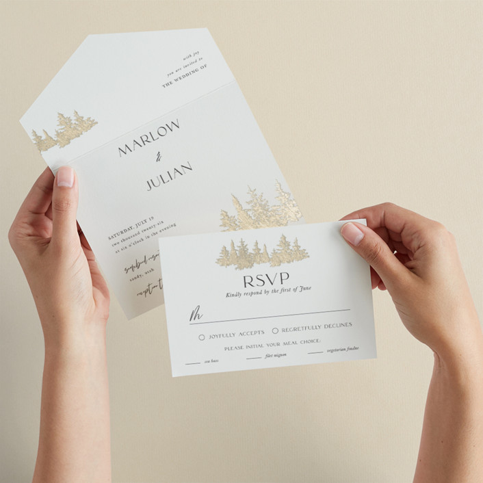 Vista All-in-One Foil-Pressed Wedding Invitations by Robin Ott | Minted