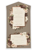 All-in-One Foil-Pressed Wedding Invitations