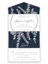 Sprigs of Romance All-in-One Foil-Pressed Wedding Invitations