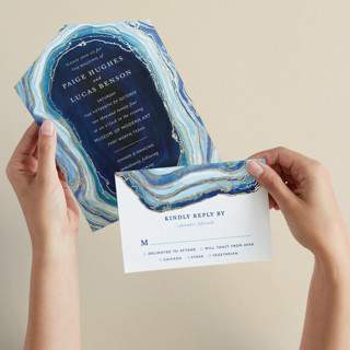 Gilt Agate All-in-One Foil-Pressed Wedding Invitations