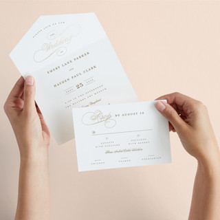 Loop All-in-One Foil-Pressed Wedding Invitations