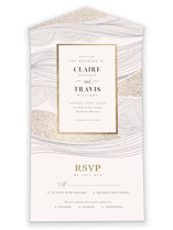 Flowing Stripes All-in-One Foil-Pressed Wedding Invitations