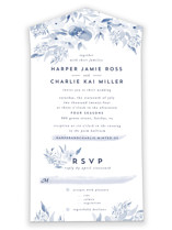 Poetic Watercolor Flowers All-in-One Wedding Invitations