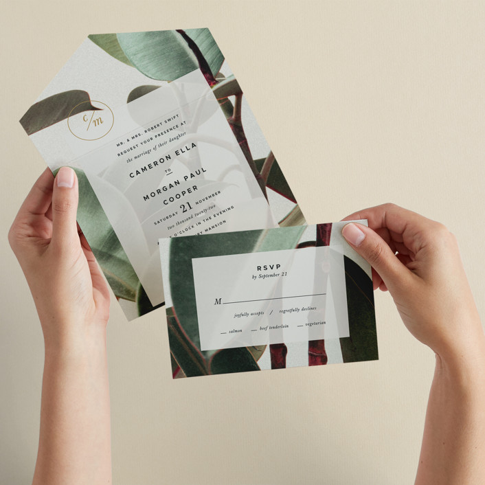 Invitation Room Powder Room Florals All-in-One Wedding Invitations by Ariel Rutland ...