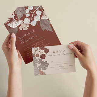 Leaf Cascade All-in-One Wedding Invitations