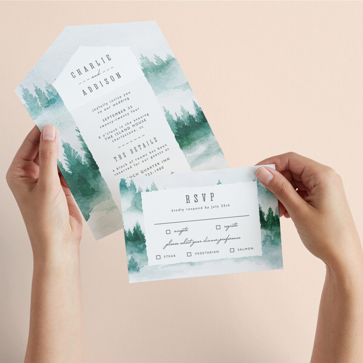 Max Air Invitations Forest air All-in-One Wedding Invitations by Yuliya Evseeva | Minted