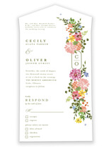 Garland Monogram All-in-One Wedding Invitations