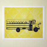 Penguin School Bus Limited Edition Prints - Drawing