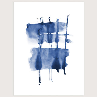 Navy Blue Ink flow 01 Limited Edition Prints - Painting