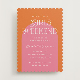 Color Block Arch Bachelorette Party Invitations