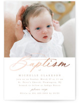 Luxe script Foil-Pressed Baptism and Christening Invitations