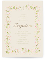 Floral Garden Foil-Pressed Baptism and Christening Invitations