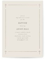 Delicate Cross. Frame Foil-Pressed Baptism and Christening Invitations