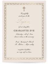 vintage border Foil-Pressed Baptism and Christening Invitations
