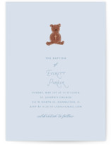 Blessing Bear Foil-Pressed Baptism and Christening Invitations