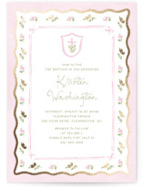 Preppy garden Foil-Pressed Baptism and Christening Invitations