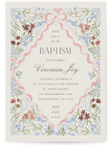 Floral Frame.. Foil-Pressed Baptism and Christening Invitations