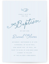 Baptism Stripes Foil-Pressed Baptism and Christening Invitations