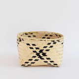 Handmade Rattan Storage Basket | Stripe Noir Decorative Baskets