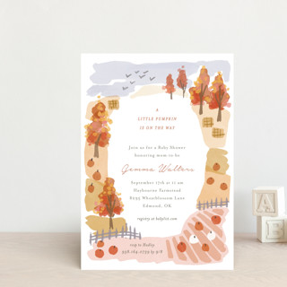 autumn countryside Baby Shower Postcards