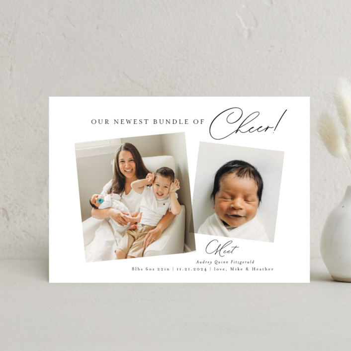 Littlest Holiday Birth Announcement Postcards by Jackie Crawford Minted