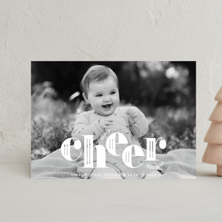 More Cheer Holiday Birth Announcement Postcards