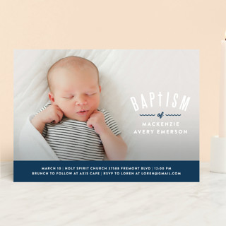 Waves Overlay Baptism and Christening Invitations