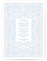 Adorned Cross Baptism and Christening Invitations