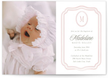 Lace Monogram Baptism and Christening Invitations