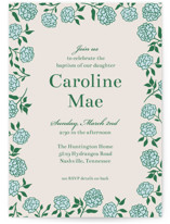 Hydrangea Baptism and Christening Invitations